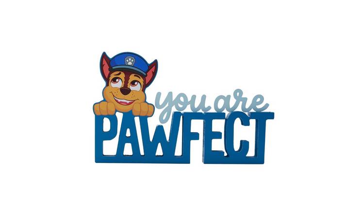 Paw Patrol Chase "You are Pawfect" Mantle Plaque Blue