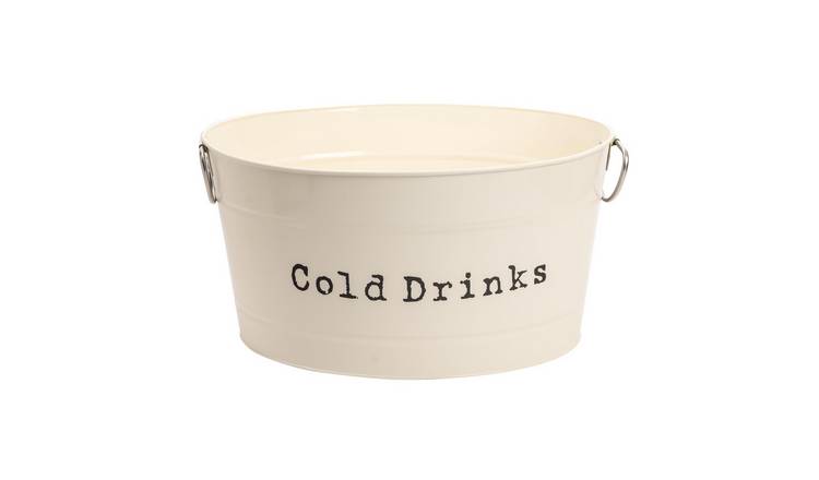 Harbour Housewares Vintage Metal Large Drinks Bucket - Cream