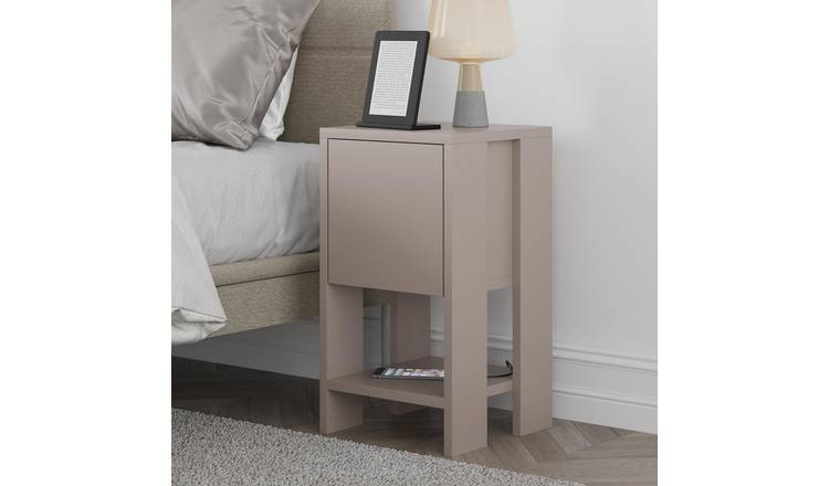 Decortie Ema Melamine-Coated Particleboard Bedside Table - Mocha