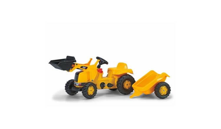 Rolly Toys CAT Ride-On Pedal Tractor with Frontloader and Trailer - Yellow
