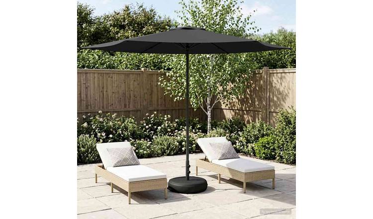 Walplus Rectangular Polyester Garden Parasol - Anthracite - 296 x 296 x 228 cm