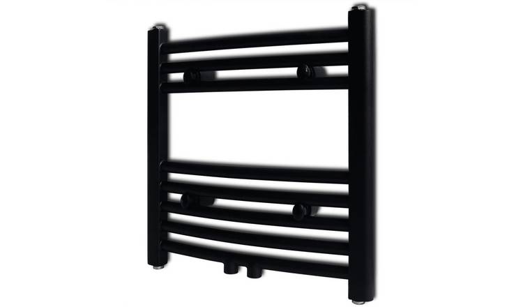 Walplus Bathroom Central Heating Towel Rail Radiator - Black - 48 x 48 cm