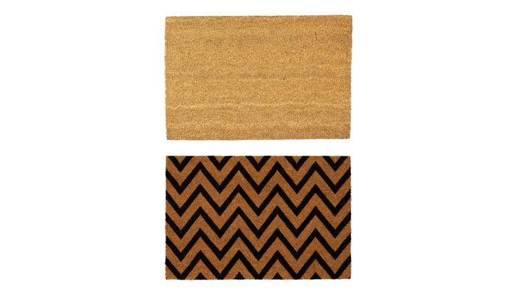 Nicola Spring Coir Door Mats - Zig Zag - Pack of 2