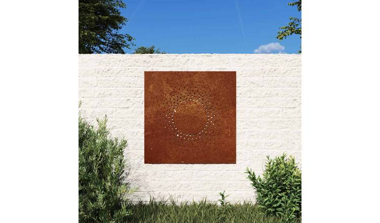 Walplus Corten Sun Design Garden Wall Decoration - Rusty - 55 x 55 x 0.7 cm