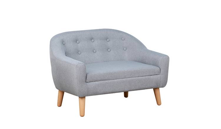 HOMCOM 2 Seater Wooden Kids Armchairs - Grey