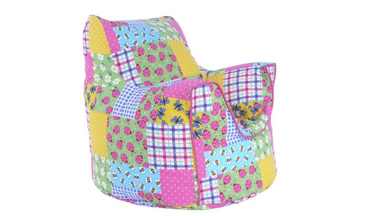 Bean Lazy Ladybird Cotton Bean Bag Armchair Child Teen Size  Patchwork