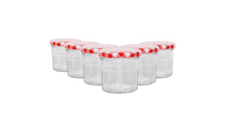 Argon Tableware Glass Jam Jars with Lids - Pack of 6