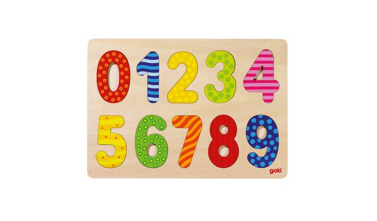 Goki 10 Piece Wooden Number Puzzle Set