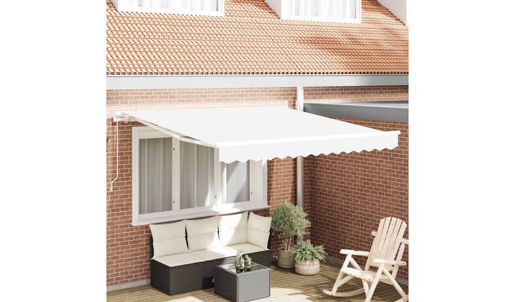 Walplus Aluminium Retractable Awning - White - 300 x 250 x 165 cm