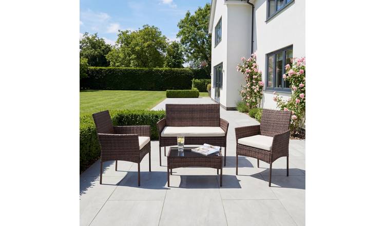 Artemis Home Corato 4-Seat Rattan Patio Set - Brown
