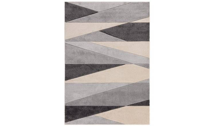 Mega Flooring Grey Modern Geometric Rug - 80 x 150cm
