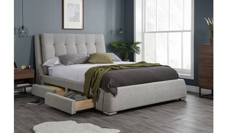 Birlea Mayfair Fabric Storage Kingsize Bed Frame - Grey
