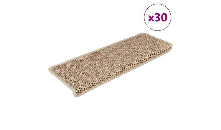 Walplus Pack of 30 Self-Adhesive 640 G/m2 Pile Stair Mats - Sand - 65 x 21 cm