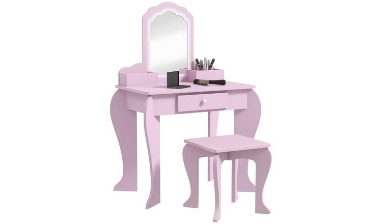ZONEKIZ 2 Piece Mirror Drawer Boxes Cloud Vanity Set - Pink