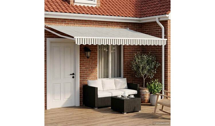Walplus Electric Aluminium Awning - Anthracite and White - 400 x 300 cm - White
