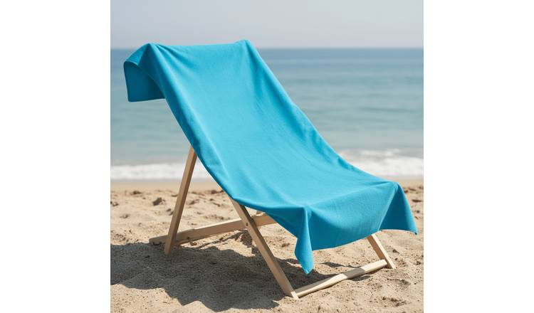 OHS Plain Microfibre Quick Dry Beach Towel - Sea Blue