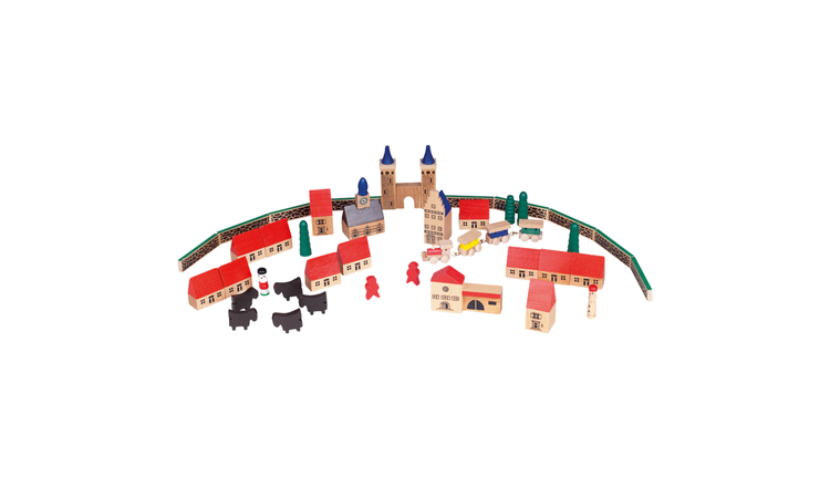 Goki My Little Village Wooden Toy Playset - 46 Piece