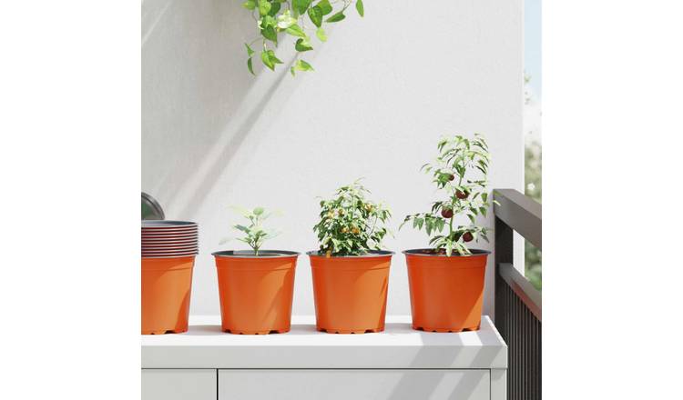 Walplus Pack of 100 Plastic Plant Pot - Terracotta - 15 x 15 x 13 cm