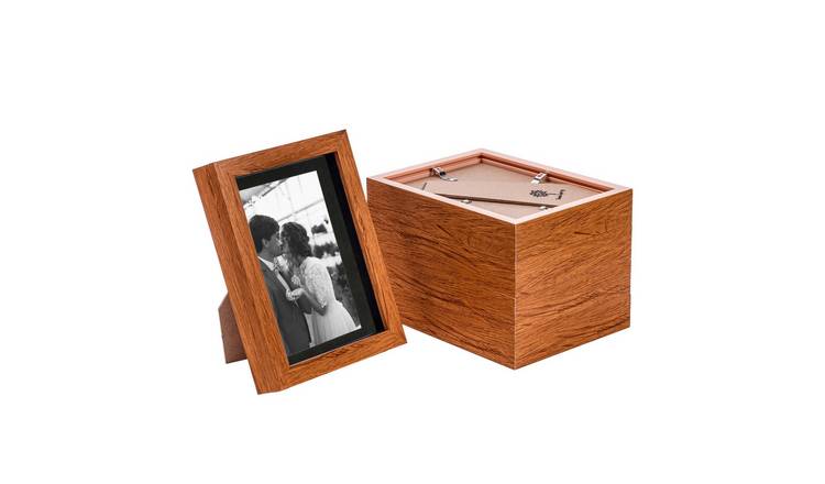 Nicola Spring 3D Box Photo Frames - 5 x 7" with Mount - Set of 5 - Dark Wood