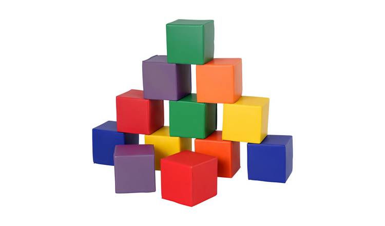HOMCOM 12 Piece Foam Building Stacking Kids Soft Play Set - Red