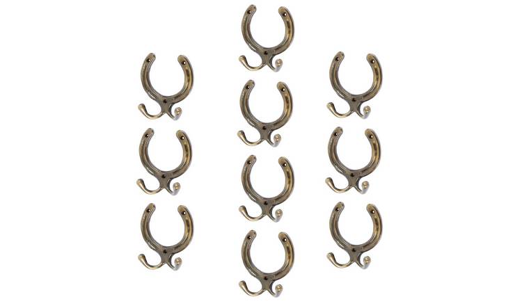 Hammer & Tongs Horse Shoe Double Coat Hook - Pack of 10
