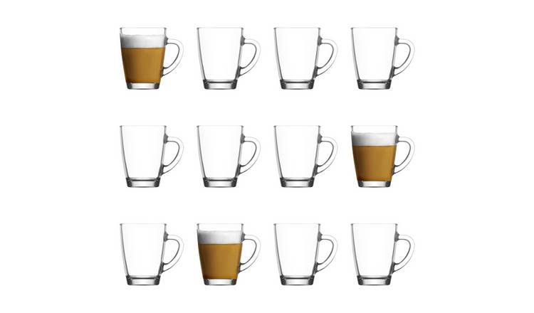 LAV Vega Glass Coffee Mugs - 300ml - Clear - Pack of 12