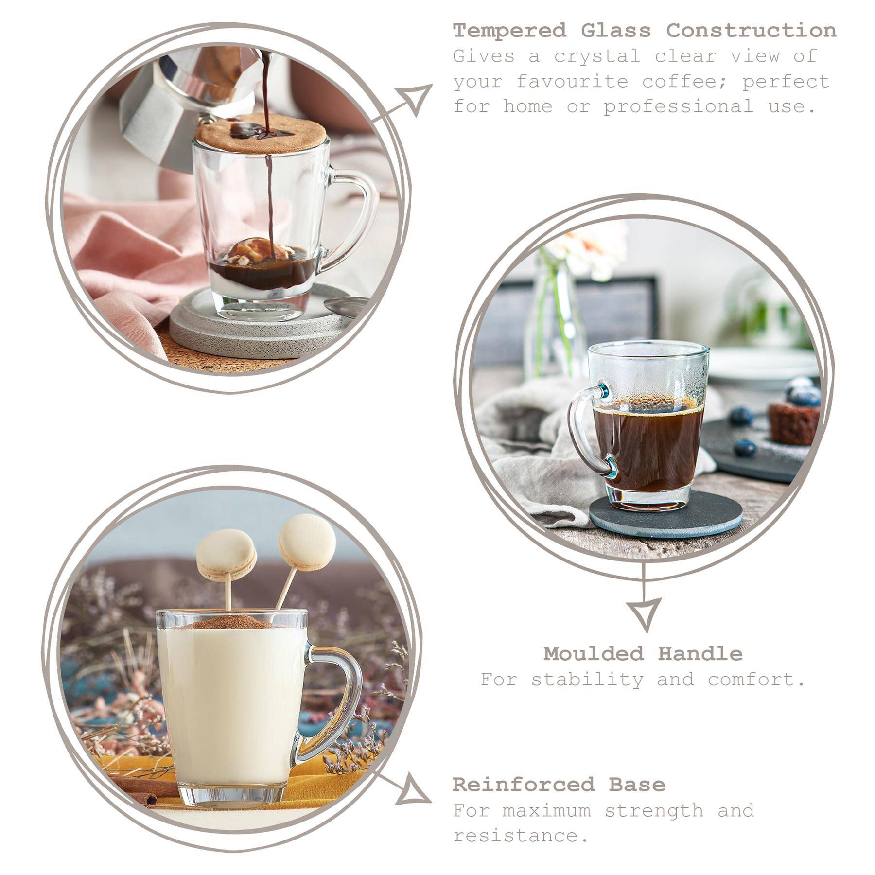 LAV Vega Glass Coffee Mugs - 300ml - Clear - Pack of 12 - Image 2