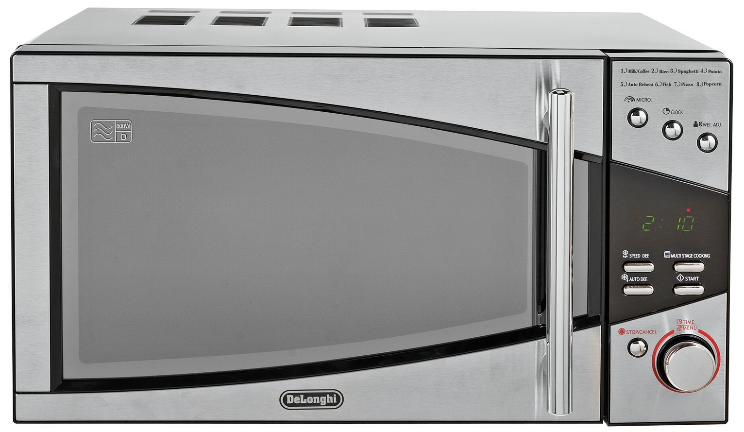 De'Longhi 800W Standard Microwave P80T5A - Black and Silver