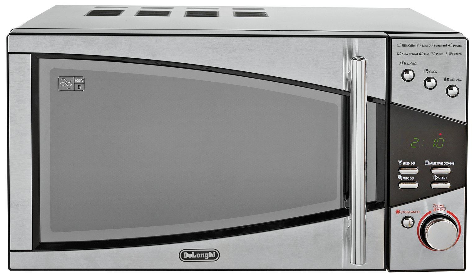 De'Longhi 800W Standard Microwave P80T5A Black and Silver (4007456