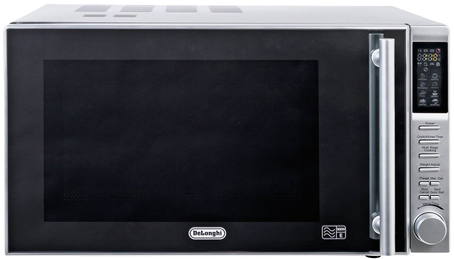 De'Longhi 900W Standard Microwave P90B1B - Stainless Steel