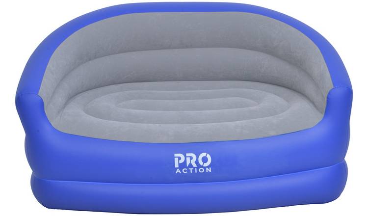 Pro Action Double Inflatable Camping Sofa - Grey and Blue