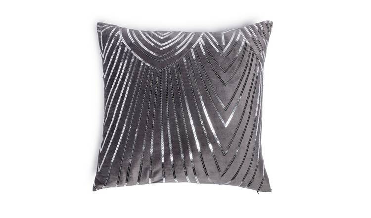 Buy Argos Home Sequin Cushion - Slate | Cushions | Argos