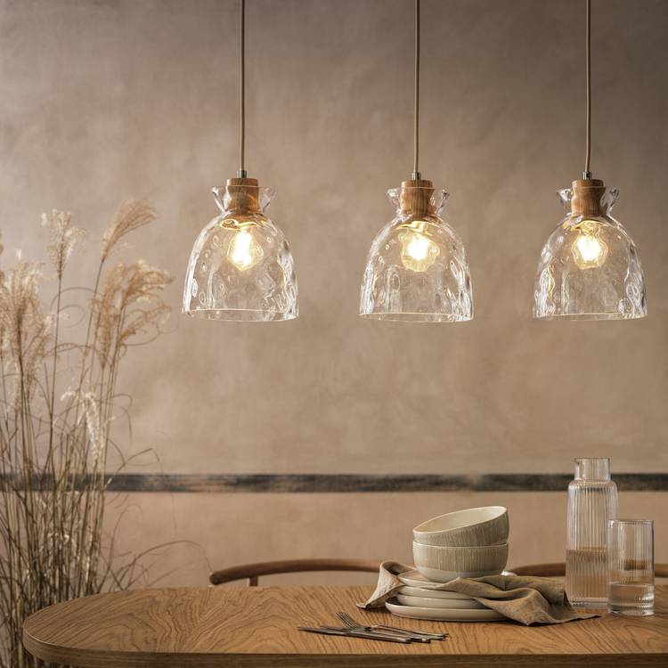 Habitat Vanern Dimple Glass Bar Pendant Light - Clear 0