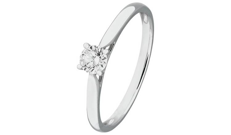 Revere 9ct White Gold 0.25ct Diamond Engagement Ring - M