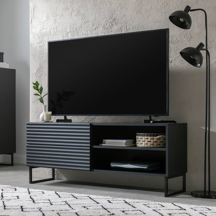 Habitat Tono 2 Drawer TV Unit - Black 0