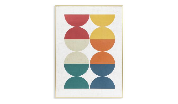 Habitat Geometric Framed Wall Art - Muticoloured - 50x70cm