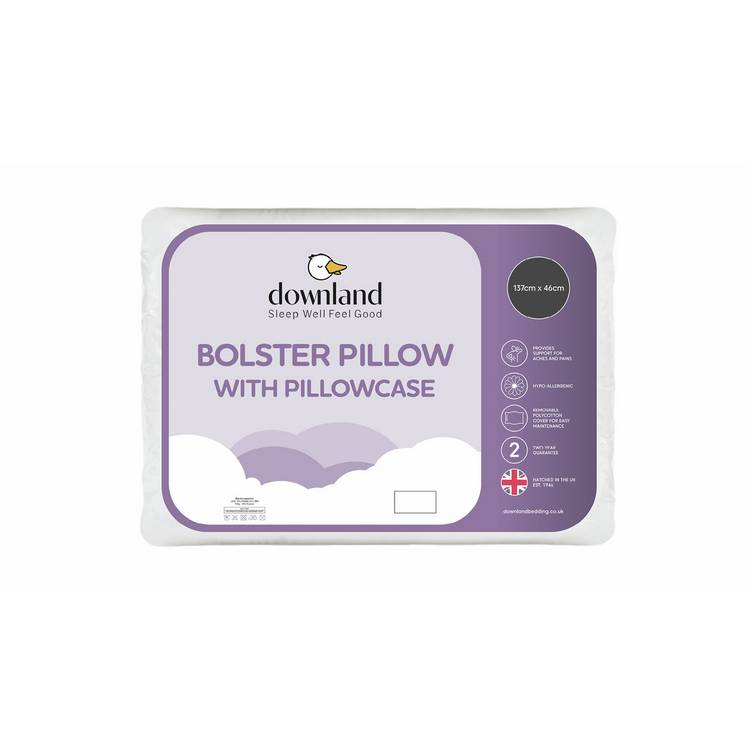 Downland 4ft6 Bolster Medium Firm Pillow with pillowcase 0