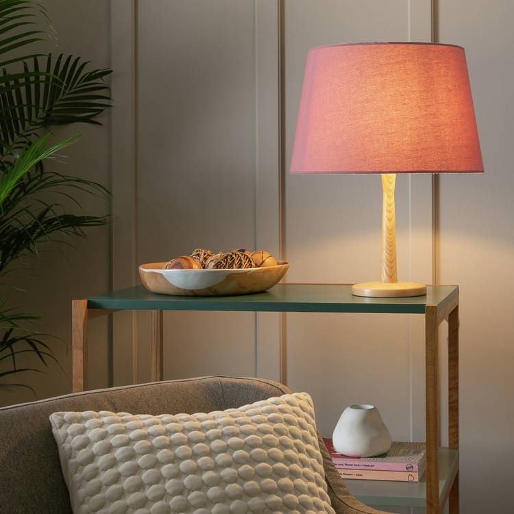 Habitat Pink Textured Easy Fit Tapered Lampshade - 40cm 0