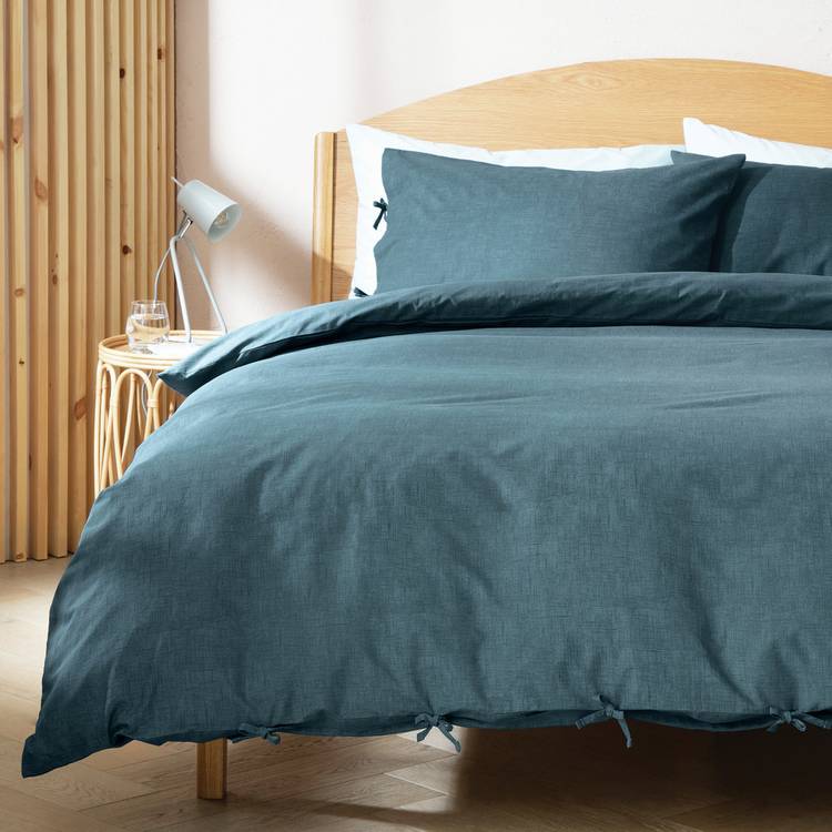 Habitat Herbalist Cotton Textured Blue Bedding Set - King 0