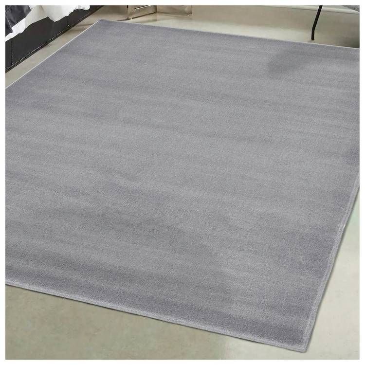Homemaker Adorn Plain Silver Cut Pile Rug - 230x160cm 0