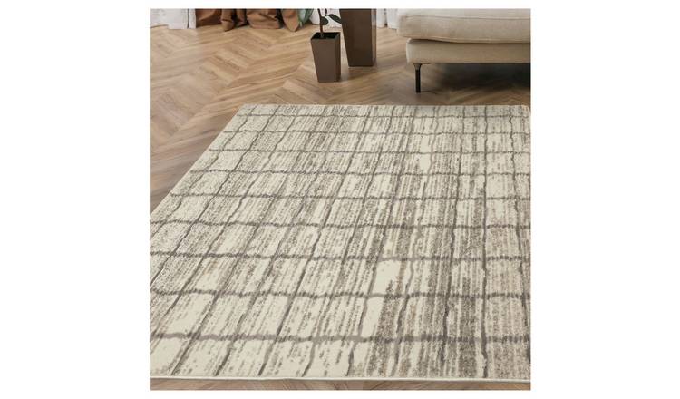 Homemaker Cadiz Check Rug - 160x230cm - Natural