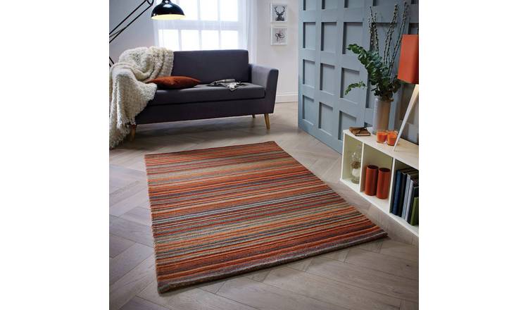 Homemaker Connor Skinny Stripe Cut Pile Rug - 170x120cm