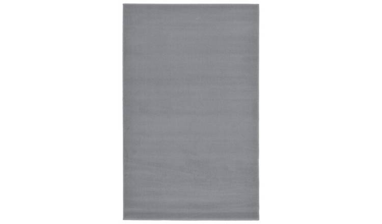 Homemaker Adorn Plain Silver Cut Pile Rug - 80x150cm