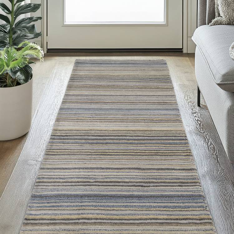 Homemaker Connor Skinny Grey Stripe Rug - 230x60cm 0