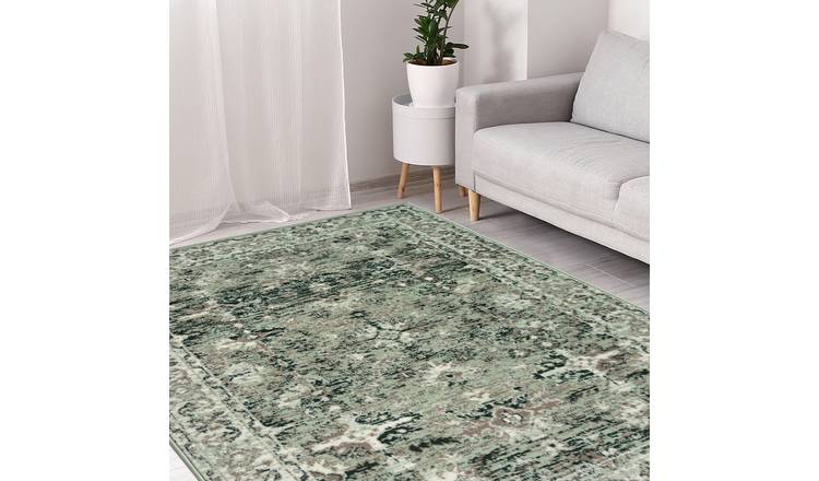 Homemaker Traditional Sage Green Short Pile Rug - 170x120cm