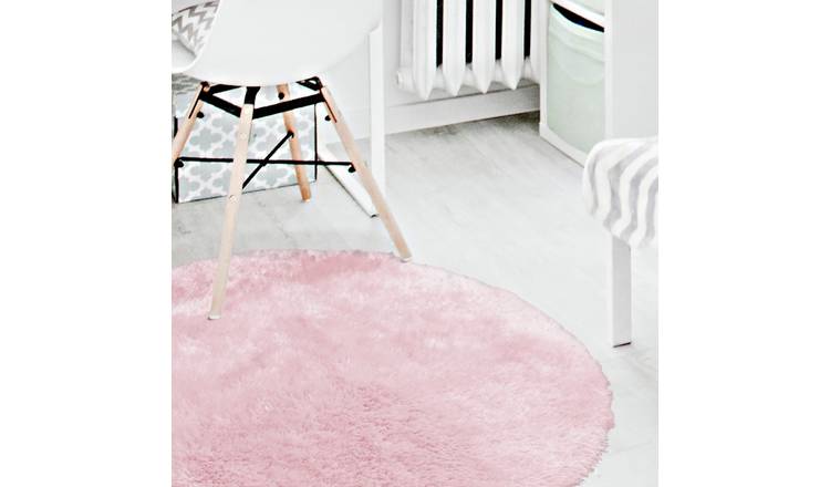 Homemaker Soft Washable Circle Rug - 100x100cm - Pink