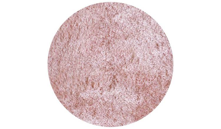 Buy Homemaker Soft Washable Round Pink Shaggy Rug 100cm Rugs