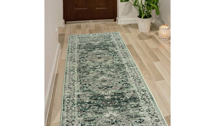 Homemaker Traditional Sage Green Short Pile Runner -67x200cm