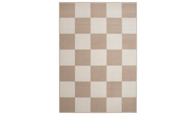 Homemaker Maestro Checkerboard Rug - 80x150cm - Natural