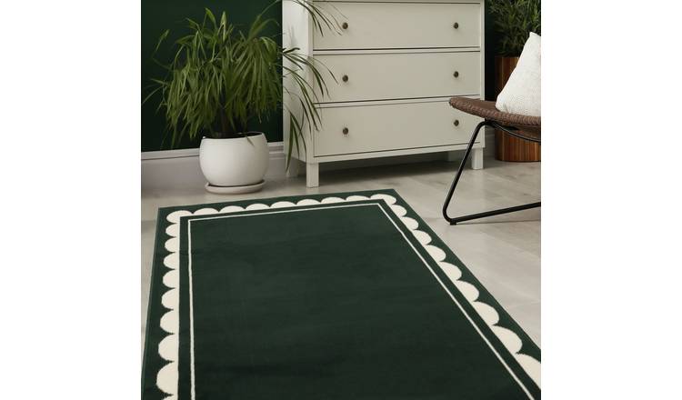 Homemaker Maestro Scallop Green Cut Pile Rug - 170x120cm
